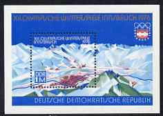 Germany - East 1975 Innsbruck Olympic Games perf m/sheet unmounted mint, SG MSE1820, stamps on olympics, stamps on mountains