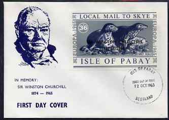 Pabay 1965 Europa (Seal) 3s6d value with Churchill overprint on illustrated cover with first day cancel (Rosen PA37), stamps on , stamps on  stamps on animals  churchill  europa     seal    personalities    marine-life    polar