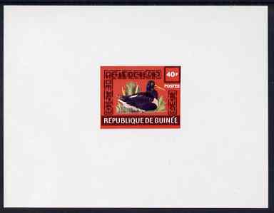 Guinea - Conakry 1980's Oyster Catcher 40f imperf colour trial deluxe sheet (red background) on ungummed paper (probably an essay as this design was never issued), stamps on , stamps on  stamps on birds, stamps on  stamps on oyster catchers