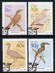 South West Africa 1988 Birds perf set of 4 fine used with special cancel, SG 499-502, stamps on , stamps on  stamps on birds
