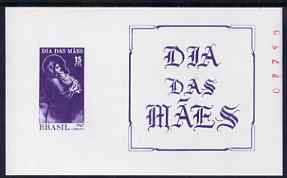 Brazil 1967 Mother's Day (Madonna & Child) imperf m/sheet numbered in red, unmounted mint as SG MS1175, stamps on , stamps on  stamps on religion