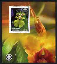 Benin 2007 Orchids perf m/sheet with Scout Logo, unmounted mint