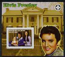 Benin 2007 Elvis Presley #1 perf m/sheet with Scout Logo, unmounted mint, stamps on , stamps on  stamps on scouts, stamps on  stamps on elvis, stamps on  stamps on personlities, stamps on  stamps on music