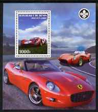 Benin 2007 Ferrari Cars perf m/sheet with Scout Logo, unmounted mint, stamps on , stamps on  stamps on scouts, stamps on  stamps on ferrari, stamps on  stamps on cars