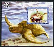 Benin 2007 Turtles perf m/sheet with Scout Logo, unmounted mint, stamps on scouts, stamps on turtles, stamps on reptiles