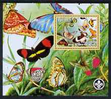 Benin 2007 Butterflies #2 perf m/sheet with Scout Logo, unmounted mint, stamps on , stamps on  stamps on scouts, stamps on  stamps on butterflies