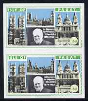 Pabay 1968 Churchill 6d imperf pair unmounted mint, stamps on churchill, stamps on constitutions, stamps on personalities, stamps on london