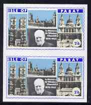 Pabay 1968 Churchill 2s6d imperf pair unmounted mint, stamps on churchill, stamps on constitutions, stamps on personalities, stamps on london