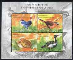 India 2006 Endangered Birds perf m/sheet unmounted mint, stamps on , stamps on  stamps on birds, stamps on  stamps on  wwf , stamps on  stamps on 