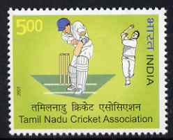 India 2007 Tamil Nadu Cricket Association unmounted mint , stamps on , stamps on  stamps on sport, stamps on  stamps on cricket