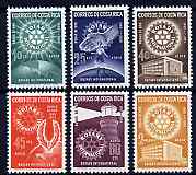 Costa Rica 1955 Rotary International perf set of 6 unmounted mint, SG 542-47 , stamps on , stamps on  stamps on rotary