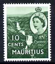 Mauritius 1963-65 Tamarind Falls 10c bluish-green Block CA wmk unmounted mint SG 314, stamps on waterfalls