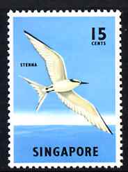 Singapore 1962-66 Tern 15c unmounted mint SG 70a, stamps on birds