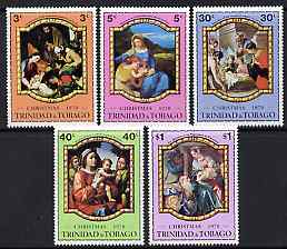 Trinidad & Tobago 1970 Christmas Paintings perf set of 5 unmounted mint, SG 386-90, stamps on christmas, stamps on arts, stamps on titian, stamps on 