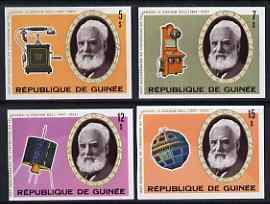Guinea - Conakry 1976 Telephone Centenary imperf set of 4 unmounted mint, as SG 907-10, stamps on communications, stamps on science, stamps on space, stamps on telephones, stamps on scots, stamps on scotland
