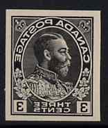 Canada 1911-22 KG5 3c Admiral design slightly enlarged and reversed in black on thin card, imperf Printing trial essay for the Victory-Kidder machine (ex ABNCo archives), stamps on , stamps on  stamps on , stamps on  stamps on  kg5 , stamps on  stamps on 