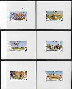 Togo 1978 75th Anniversary of Wright Brothers set of 6 individual deluxe die proofs in issued colours as SG 1258-63, stamps on personalilties, stamps on aviation, stamps on bicycles