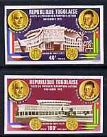 Togo 1972 Visit by Pres Pompidou imperf set of 2 from limited printing unmounted mint as SG 912-3, stamps on , stamps on  stamps on personalilties, stamps on  stamps on constitutions