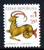 Czech Republic 1998-2001 Signs of the Zodiac - 1k Capricorn the Goat unmounted mint SG 208, stamps on zodiac, stamps on astrology, stamps on goats, stamps on ovine, stamps on zodiacs