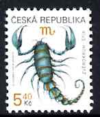 Czech Republic 1998-2001 Signs of the Zodiac - 5k40 Scorpio the Scorpion unmounted mint SG 211, stamps on zodiac, stamps on astrology, stamps on scorpions, stamps on insects, stamps on zodiacs