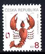 Czech Republic 1998-2001 Signs of the Zodiac - 8k Cancer the Crab unmounted mint SG 212, stamps on , stamps on  stamps on zodiac, stamps on astrology, stamps on  stamps on crabs, stamps on  stamps on marine life, stamps on  stamps on zodiacs