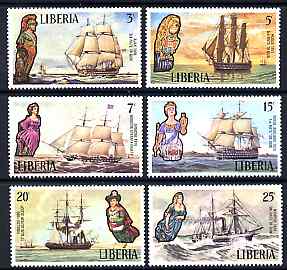 Liberia 1972 Ships of the British Royal Navy perf set of 6 unmounted mint, SG 1125-30, stamps on , stamps on  stamps on ships