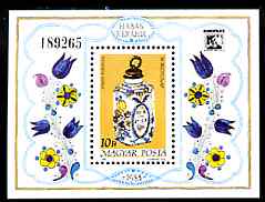 Hungary 1985 Stamp Day - Medicine Holder perf m/sheet unmounted mint, SG MS3660, stamps on , stamps on  stamps on postal, stamps on  stamps on medical, stamps on  stamps on ceramics, stamps on  stamps on pottery
