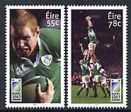 Ireland 2007 Rugby World Cup perf set of 2 unmounted mint, stamps on sport, stamps on rugby