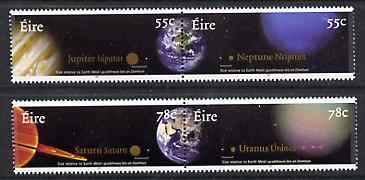 Ireland 2007 The The Planets perf set of 4 (2 se-tenant pairs) unmounted mint, stamps on , stamps on  stamps on space, stamps on  stamps on astronomy, stamps on  stamps on planets