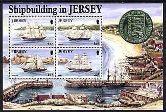 Jersey 1992 Ship Building perf m/sheet unmounted mint SG MS 583, stamps on , stamps on  stamps on ships, stamps on  stamps on 