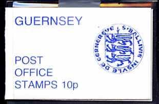 Guernsey 1978 Arms 10p booklet (blue on white cover in plastic wallet) SG SB16, stamps on arms, stamps on heraldry, stamps on militaria, stamps on uniforms