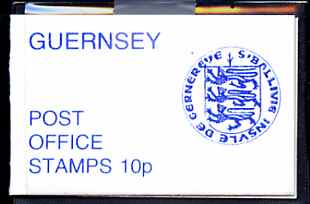 Guernsey 1978 Arms 10p booklet (blue on white cover in plastic wallet) SG SB16, stamps on arms, stamps on heraldry, stamps on militaria, stamps on uniforms