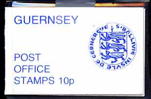 Guernsey 1978 Arms 10p booklet (blue on white cover in plastic wallet) SG SB16, stamps on , stamps on  stamps on arms, stamps on  stamps on heraldry, stamps on  stamps on militaria, stamps on  stamps on uniforms