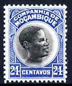 Mozambique Company 1925-31 Portrait 24c black & blue unmounted mint, SG 251*, stamps on 