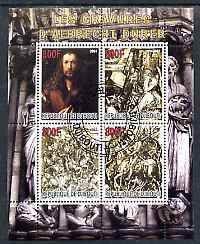 Djibouti 2007 The Engravings of Albrecht Durer perf sheetlet containing 4 values fine cto used, stamps on , stamps on  stamps on arts, stamps on  stamps on durer