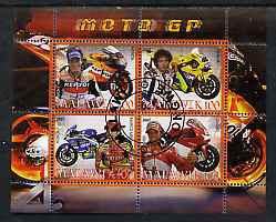 Malawi 2007 Moto GP perf sheetlet containing 4 values fine cto used, stamps on motorbikes, stamps on sport