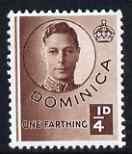 Dominica 1938-47 KG6 1/4d brown fine unmounted mint SG109, stamps on , stamps on  kg6 , stamps on 