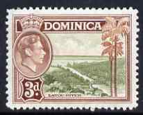 Dominica 1938-47 KG6 3d Layou River fine unmounted mint SG104, stamps on , stamps on  stamps on , stamps on  stamps on  kg6 , stamps on  stamps on rivers, stamps on  stamps on 