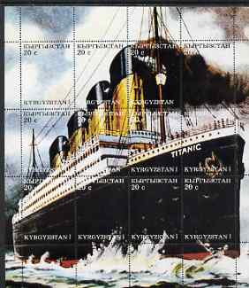 Kyrgyzstan 2000 Titanic perf composite sheetlet containing 12 values unmounted mint, stamps on , stamps on  stamps on ships, stamps on  stamps on disasters