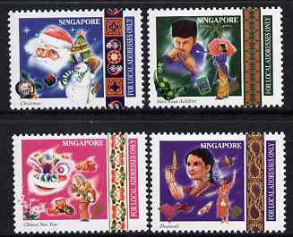 Singapore 2000 Festivals rectangular perf set of 4 unmounted mint SG 1069-72, stamps on , stamps on  stamps on christmas, stamps on  stamps on dancing