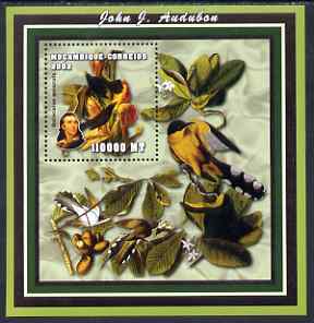 Mozambique 2002 John Audubon perf s/sheet #1 containing 1 value unmounted mint YV 115, stamps on personalities, stamps on birds, stamps on pigeons