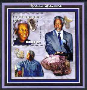 Mozambique 2002 Minerals & Nelson Mandela perf s/sheet containing 1 value unmounted mint Yv 117, stamps on , stamps on  stamps on personalities, stamps on  stamps on constitutions, stamps on  stamps on minerals, stamps on  stamps on mandela, stamps on  stamps on nobel, stamps on  stamps on personalities, stamps on  stamps on mandela, stamps on  stamps on nobel, stamps on  stamps on peace, stamps on  stamps on racism, stamps on  stamps on human rights