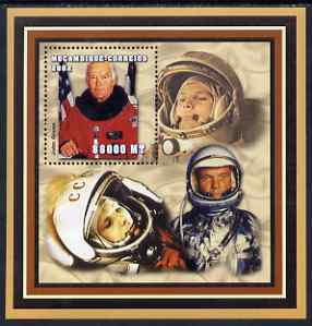 Mozambique 2002 John Glenn perf s/sheet containing 1 value unmounted mint (88,000 MT) Yv 123, stamps on personalities, stamps on space, stamps on masonics, stamps on masonry