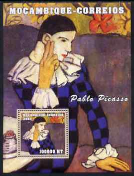 Mozambique 2001 Paintings by Pablo Picasso perf s/sheet #2 unmounted mint (100,000 MT) Mi 2172. Sc 1511, stamps on arts, stamps on picasso