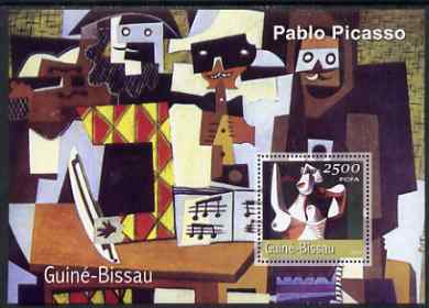 Guinea - Bissau 2001 Paintings by Pablo Picasso perf s/sheet containing 1 value (2,500 FCFA) unmounted mint Mi BL 338, stamps on , stamps on  stamps on arts, stamps on  stamps on picasso, stamps on  stamps on music