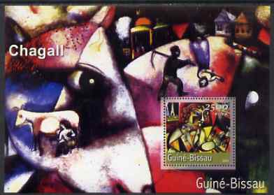 Guinea - Bissau 2001 Paintings by Marc Chagall perf s/sheet containing 1 value (2,500 FCFA) unmounted mint Mi BL 338, stamps on , stamps on  stamps on arts, stamps on  stamps on chagall