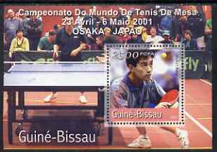 Guinea - Bissau 2001 Table Tennis Championships  perf s/sheet #1 containing 1 value (Kong Linghui) unmounted mint Mi Bl 320, stamps on sport, stamps on table tennis