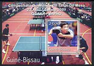 Guinea - Bissau 2001 Table Tennis Championships  perf s/sheet #2 containing 1 value (Yen-Shu Chang) unmounted mint Mi Bl 321, stamps on , stamps on  stamps on sport, stamps on  stamps on table tennis