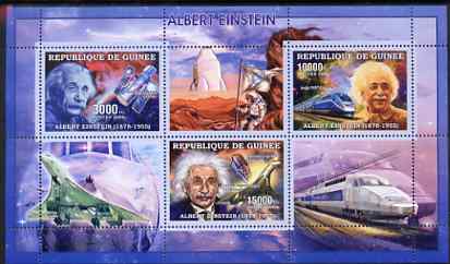 Guinea - Conakry 2006 Albert Einstein perf sheetlet containing 3 values unmounted mint Yv 2685-87, stamps on , stamps on  stamps on personalities, stamps on  stamps on einstein, stamps on  stamps on maths, stamps on  stamps on physics, stamps on  stamps on nobel, stamps on  stamps on science, stamps on  stamps on judaica, stamps on  stamps on railways, stamps on  stamps on concorde, stamps on  stamps on personalities, stamps on  stamps on einstein, stamps on  stamps on science, stamps on  stamps on physics, stamps on  stamps on nobel, stamps on  stamps on maths, stamps on  stamps on space, stamps on  stamps on judaica, stamps on  stamps on atomics