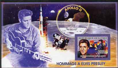 Guinea - Conakry 2006 Elvis Presley perf s/sheet #1 containing 1 value (Apollo 11) unmounted mint Yv 322, stamps on , stamps on  stamps on personalities, stamps on  stamps on elvis, stamps on  stamps on movies, stamps on  stamps on films, stamps on  stamps on cinema, stamps on  stamps on music, stamps on  stamps on space